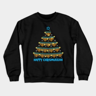 Happy Chrismukkah Menorah Christmas Tree Hanukkah Sleep Crewneck Sweatshirt